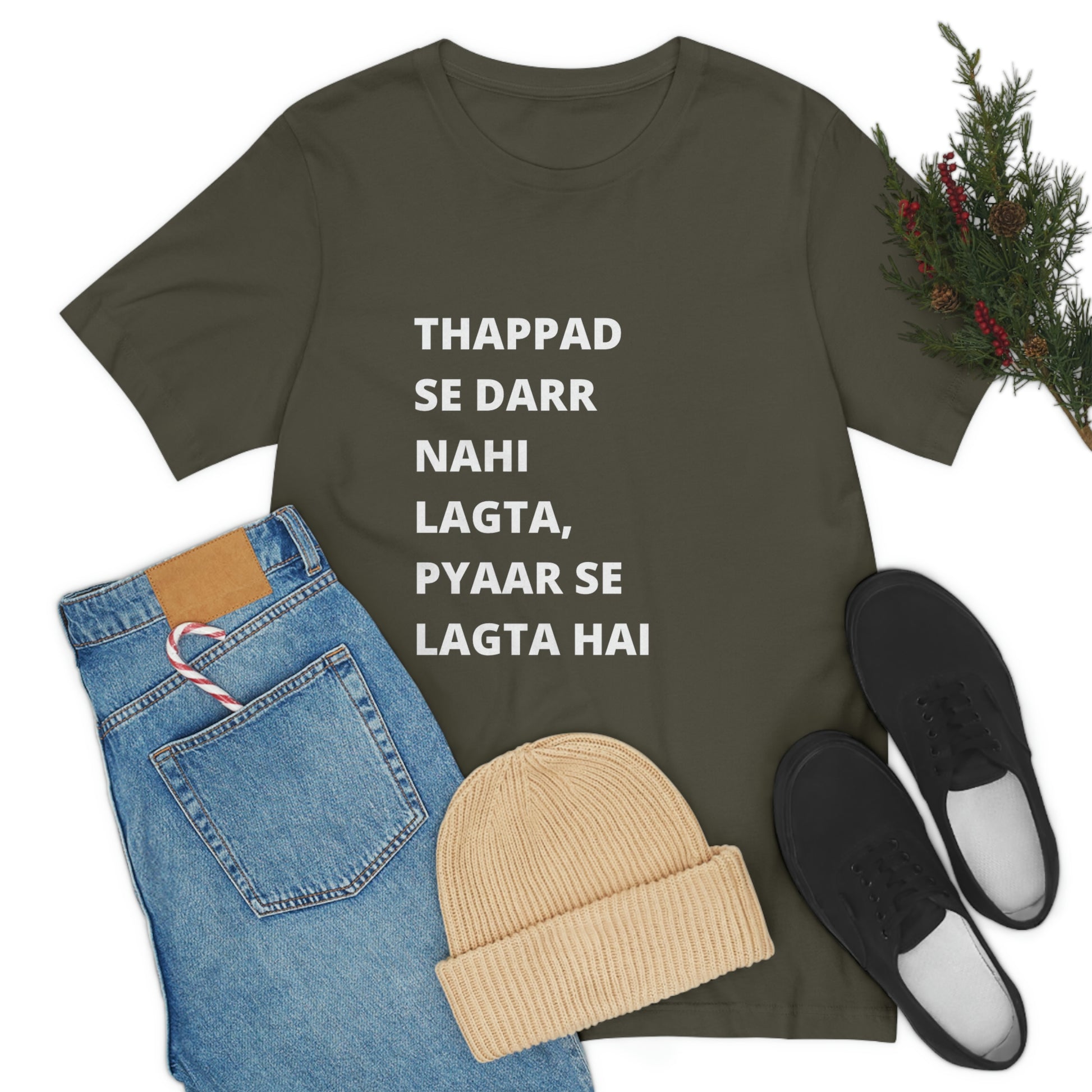 Thappad se darr nahi lagta pyaar se lagta hai Unisex Jersey Short Sleeve Tee - Urban Chic