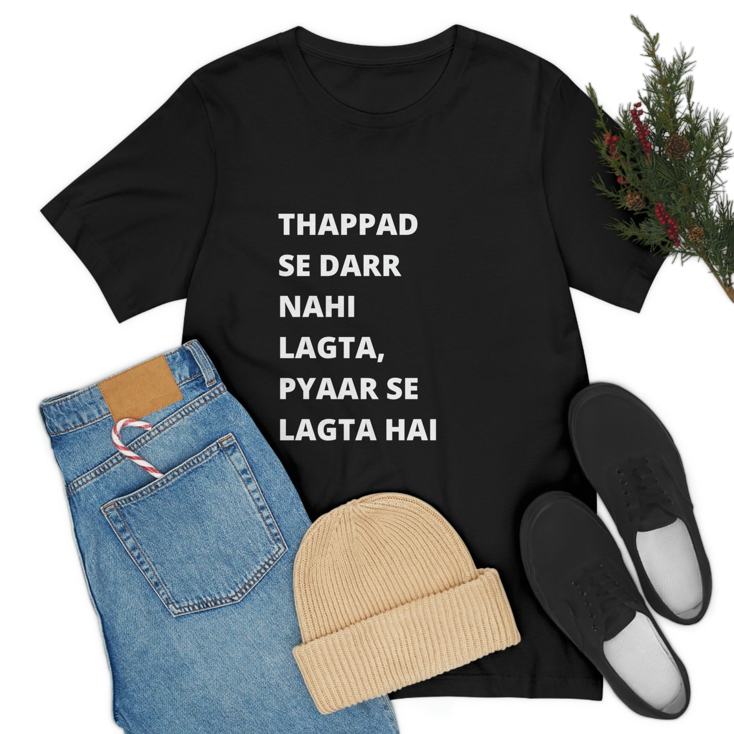 Thappad se darr nahi lagta pyaar se lagta hai Unisex Jersey Short Sleeve Tee - Urban Chic